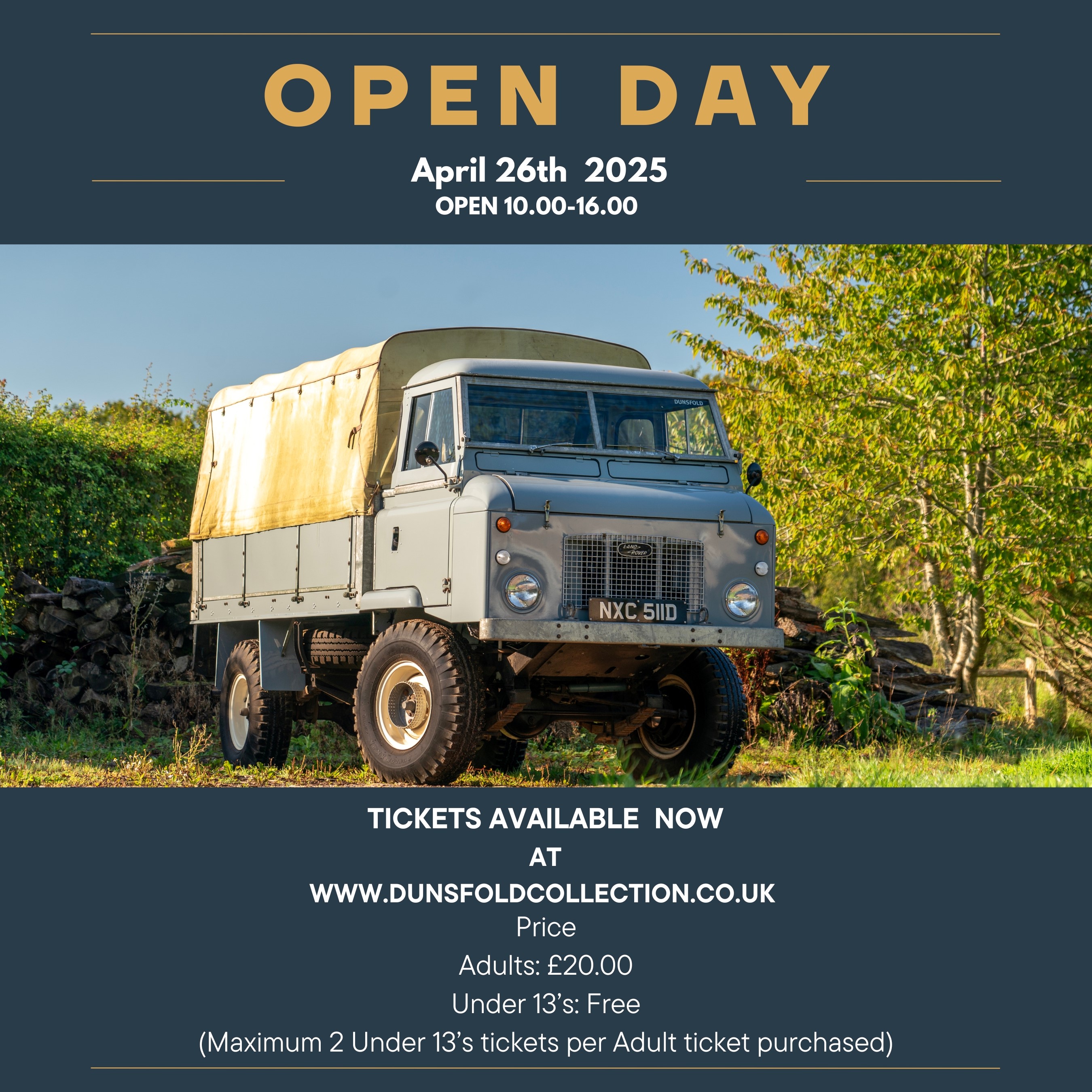 Dunsfold announces its Spring 2025 Open Day will be on 26 April! The